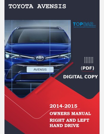toyota avensis 2014-2015 owners manual rhd and lhd